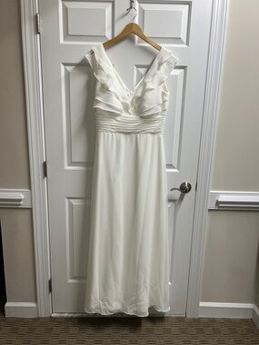 Simply Bridal wedding dress off white Ivory V-Neck Ruffle Wedding Dress gown 12
